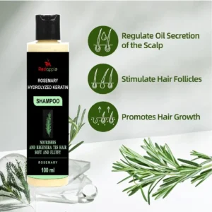 "Rosemary Keratin Shampoo | Anti-Frizz & Damage Repair, 100ml Pack of 1"
